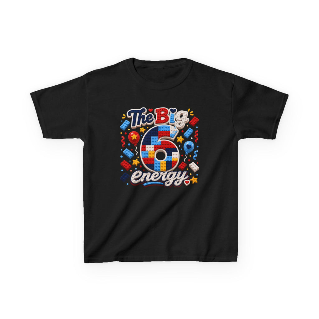 The Big 6 Energy Graphic kids Birthday T-Shirt Design