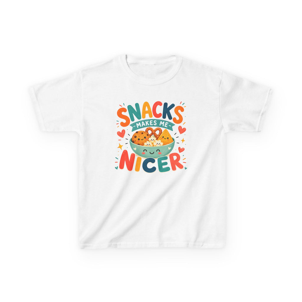 Cute Kids T-Shirt "Snacks Make Me Nicer" Cute Snack Monster Tee