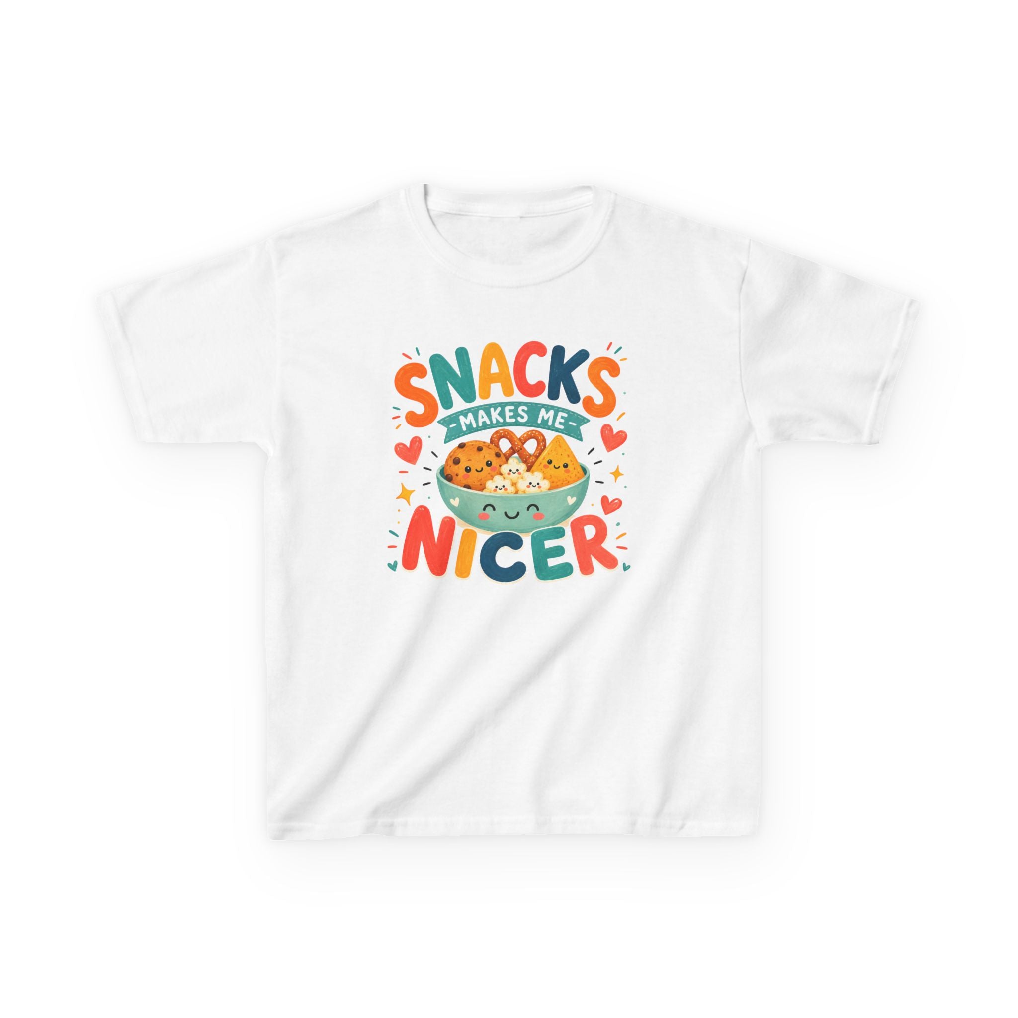 Cute Kids T-Shirt "Snacks Make Me Nicer" Cute Snack Monster Tee