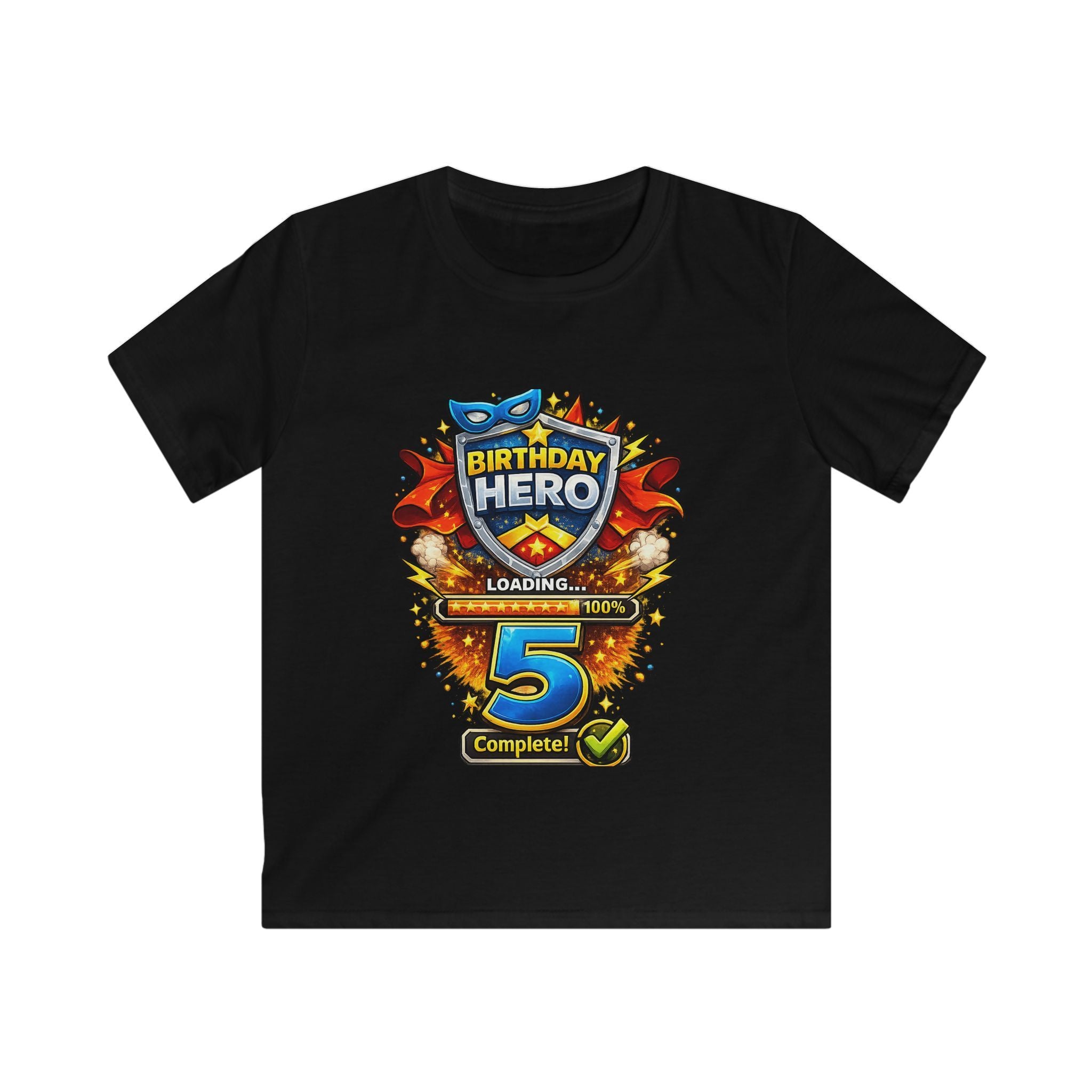 Birthday Hero 5th Birthday Kids Tee