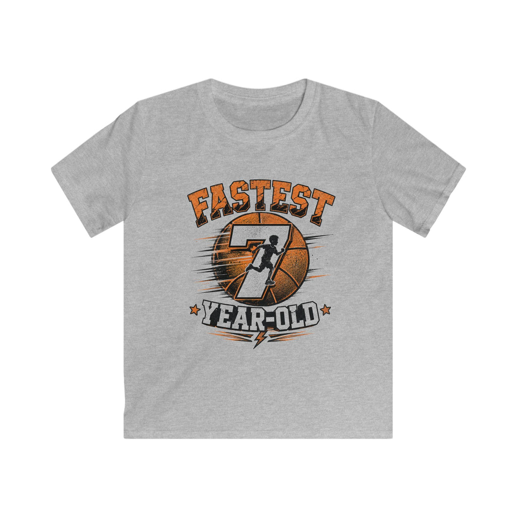 Kids Basketball 'Fastest 7 Year-Old' Sports Birthday Shirt