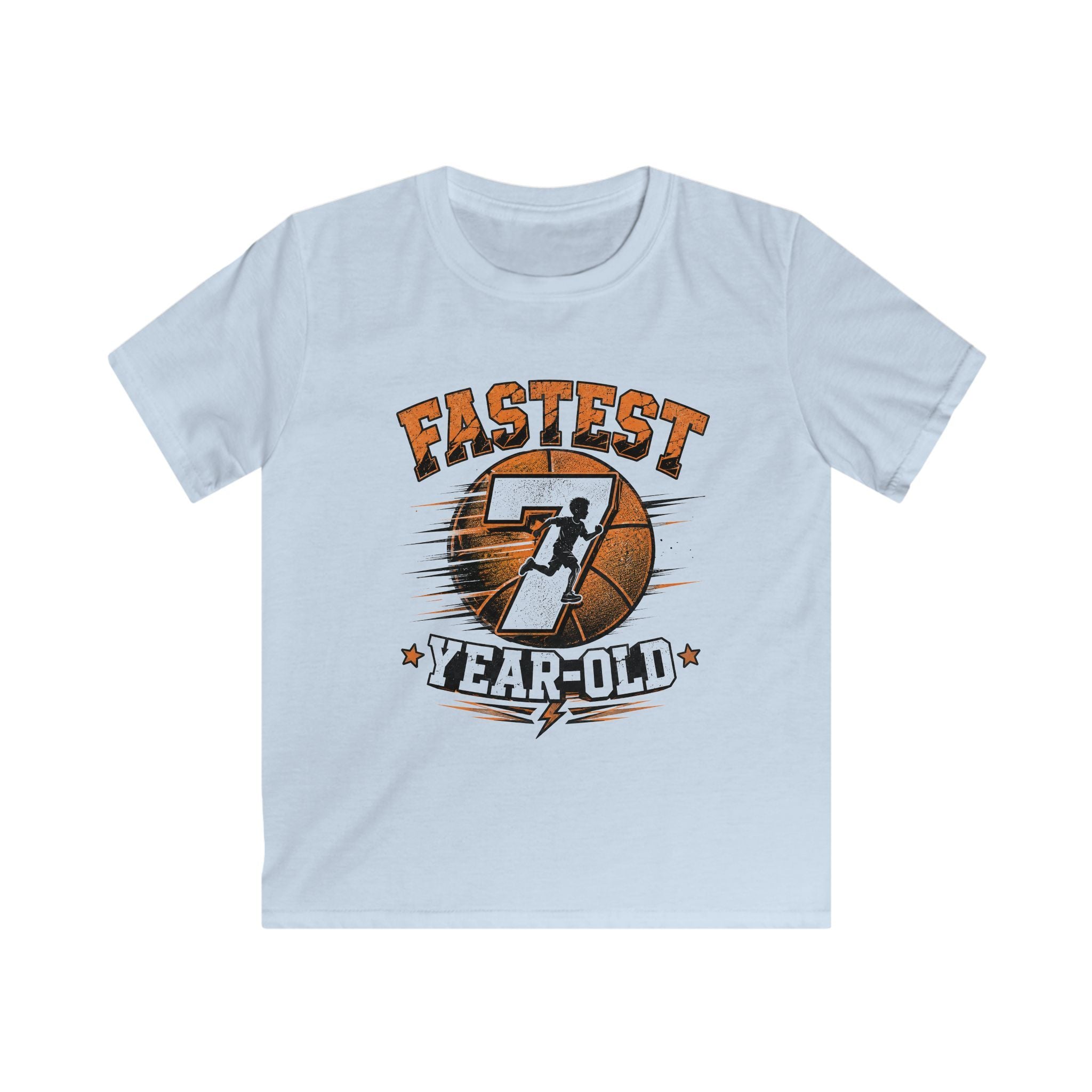 Kids Basketball 'Fastest 7 Year-Old' Sports Birthday Shirt