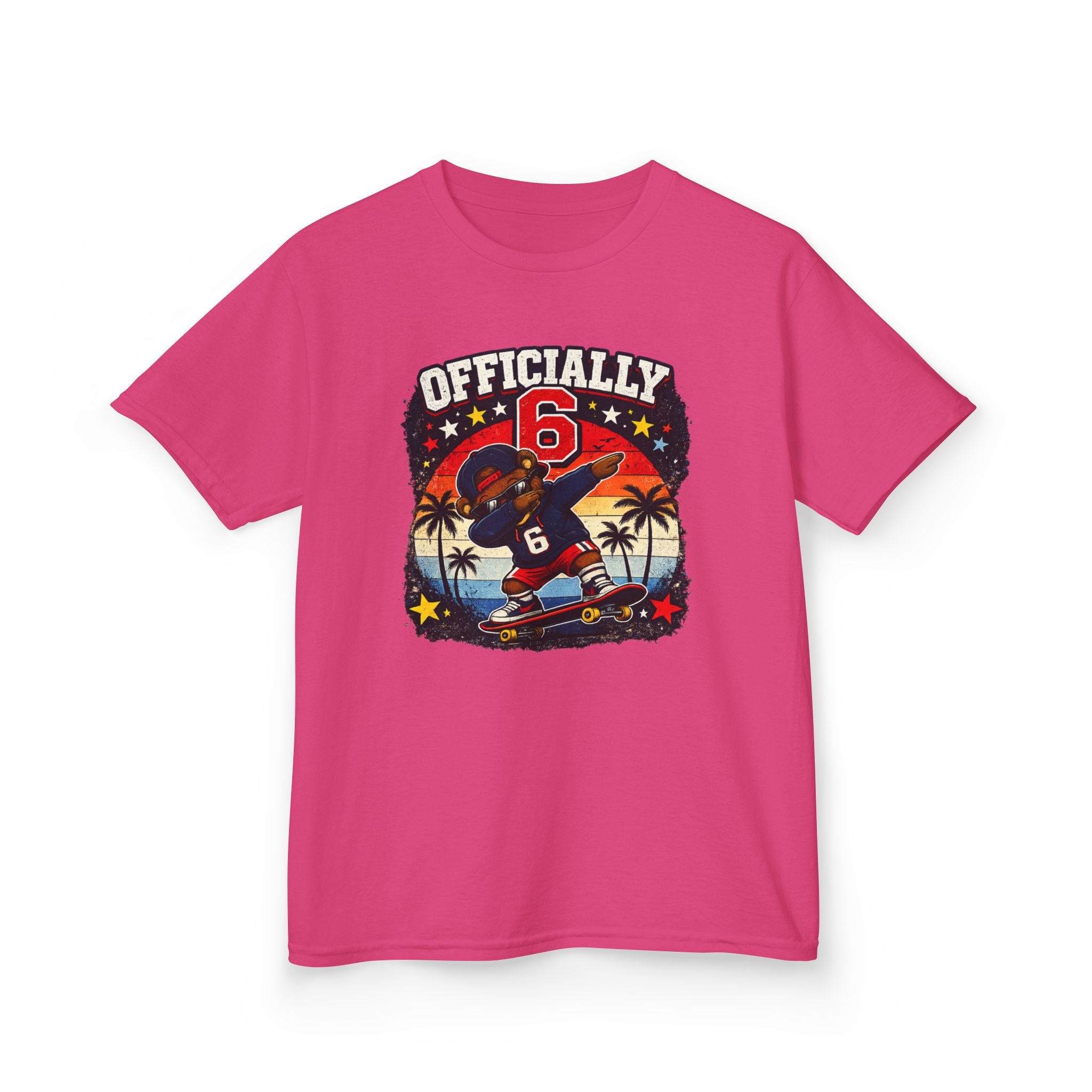 "Officially 6" Graphic kids Birthday T-Shirt Design