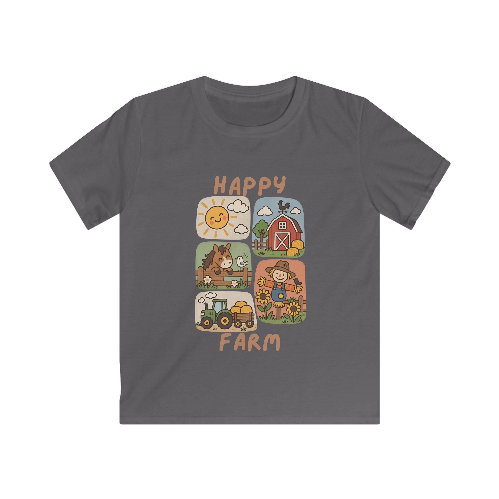 Boys T-Shirt "Happy Farm" Cute Barnyard Graphic Tee for Children