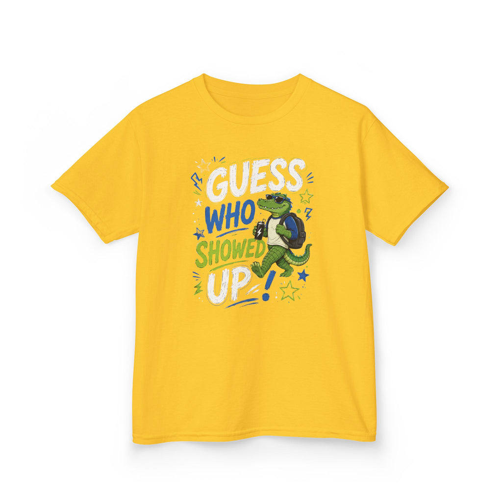 "Guess who showed up" Funny Graphic T-Shirt Design