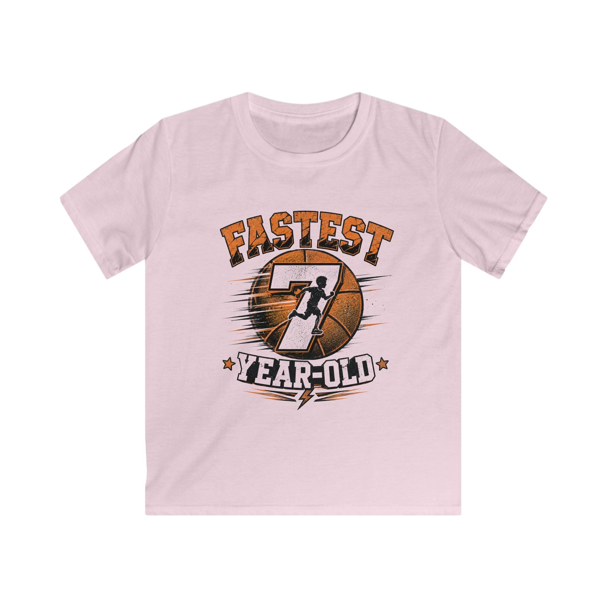 Kids Basketball 'Fastest 7 Year-Old' Sports Birthday Shirt