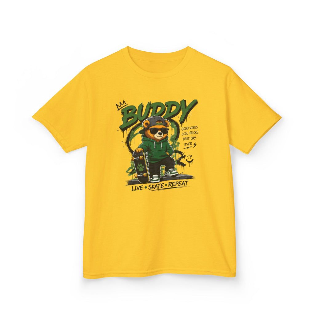 Kids Skateboard Tee "Buddy" Graphic Live • Skate • Repeat Boys and Girls Graphic Tee