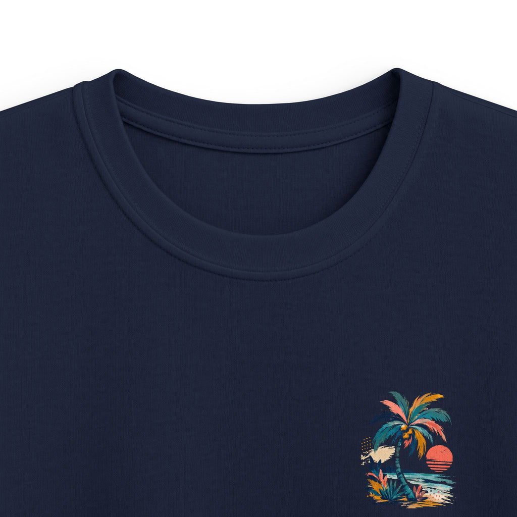 Kids Palm Beach T-Shirt Tropical Sunset Beach Tee for Children