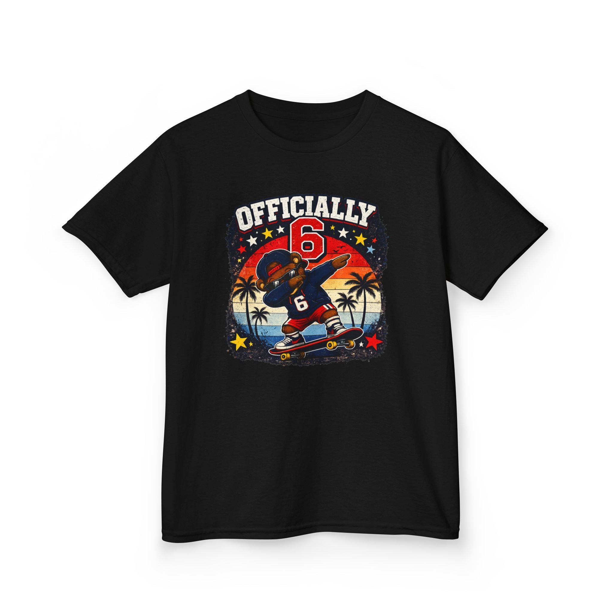 "Officially 6" Graphic kids Birthday T-Shirt Design