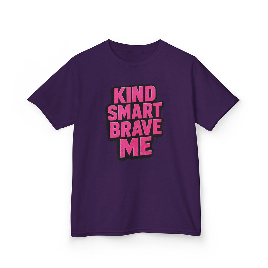 Girls Tee "Kind Smart Brave Me" Positive Affirmation Graphic
