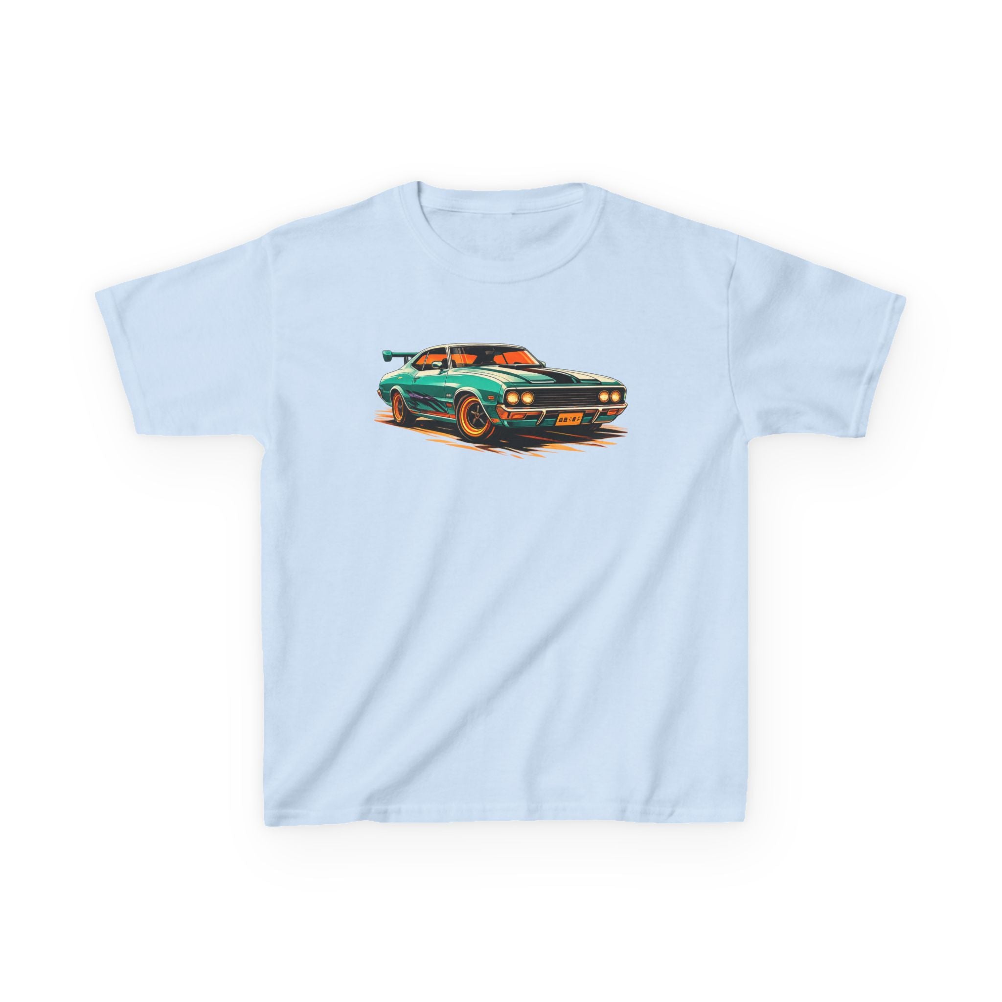 Boys Classic Muscle Car Tee "Retro Green Hotrod Graphic"