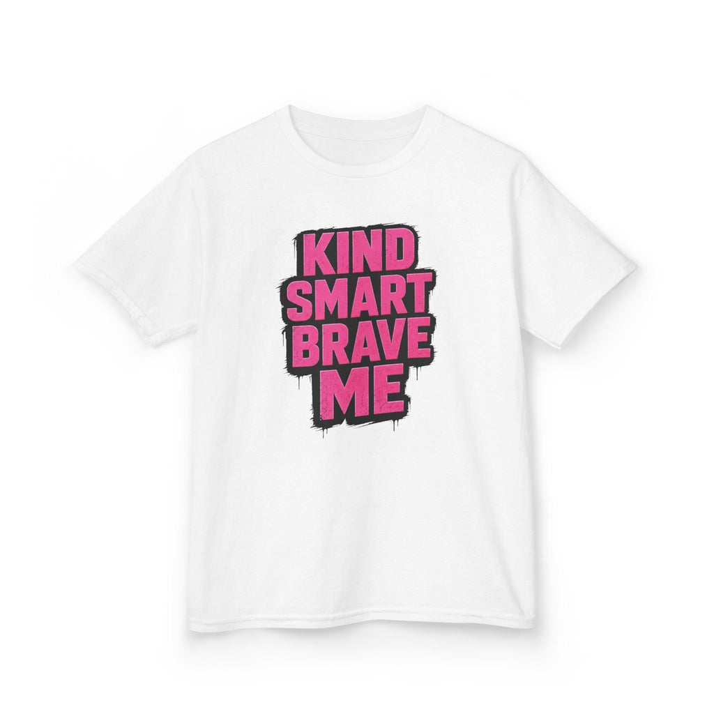 Girls Tee "Kind Smart Brave Me" Positive Affirmation Graphic