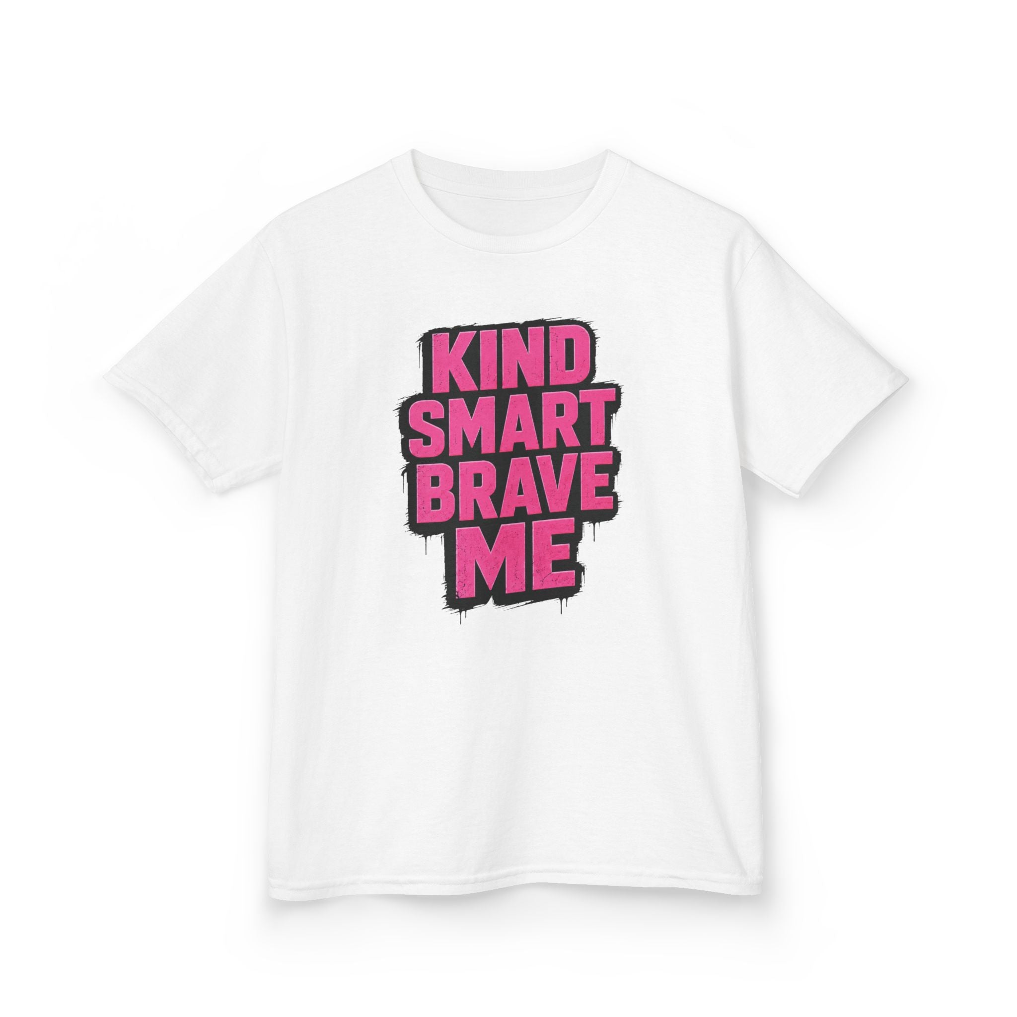 Girls Tee "Kind Smart Brave Me" Positive Affirmation Graphic