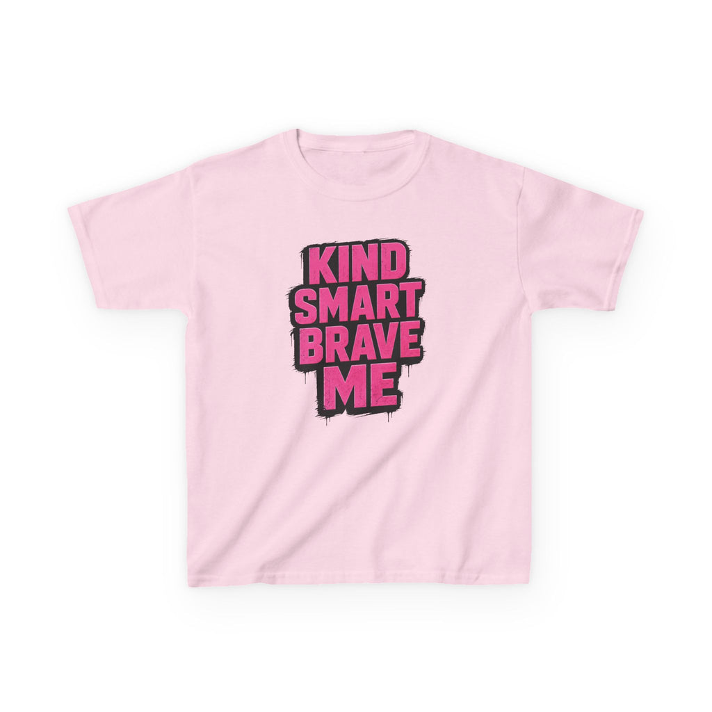 Girls Tee "Kind Smart Brave Me" Positive Affirmation Graphic