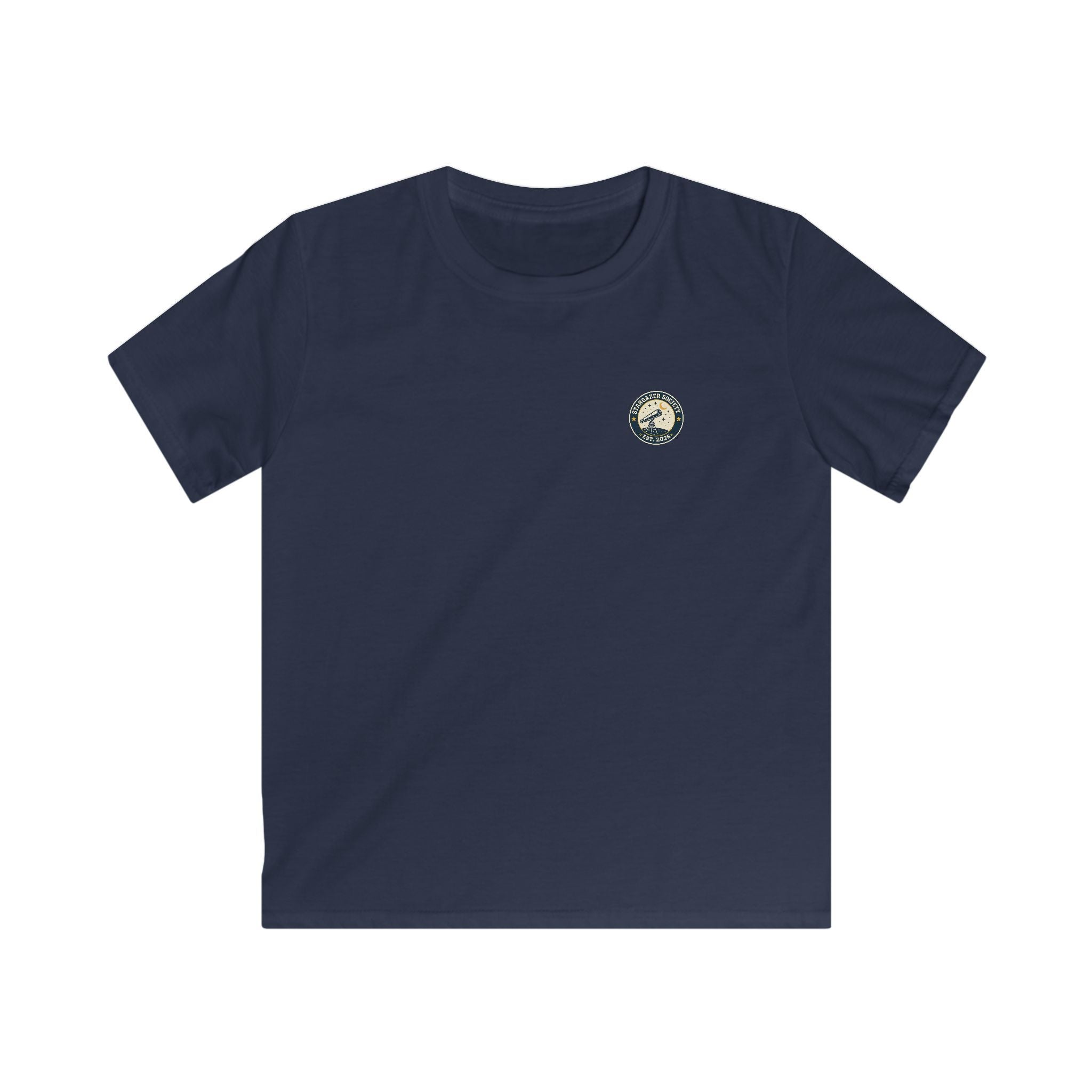 "Stargazer Society" Kids Tee Telescope 'Est. 2026' For Boys & Girls