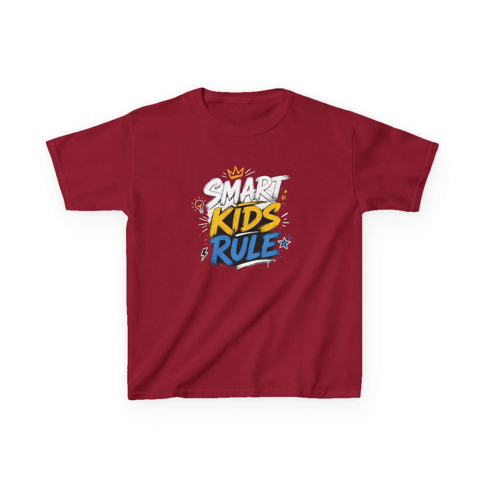 Kids Tee "Smart Kids Rule" Graphic T-Shirt for Back to School & Everyday Wear