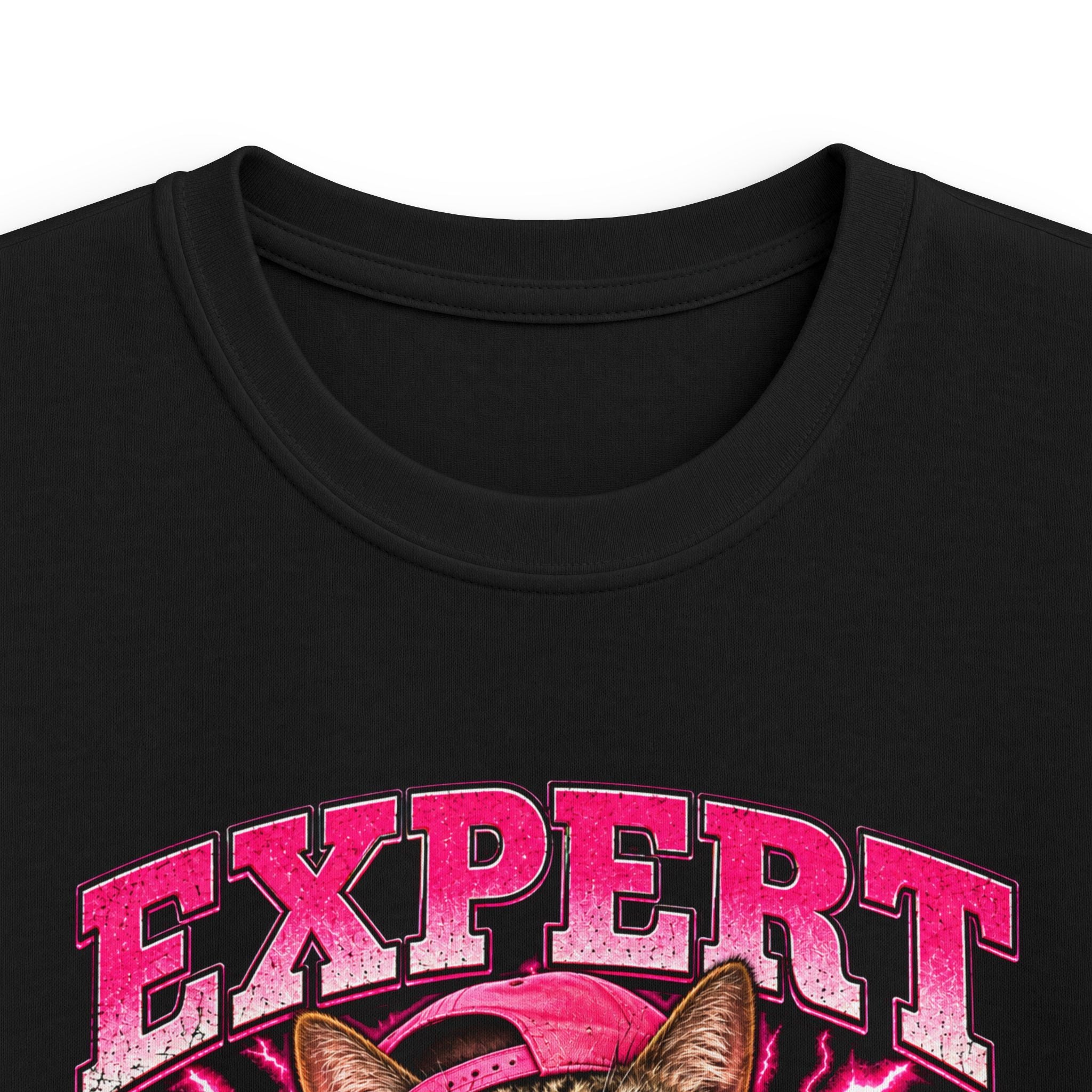 Expert Nonstop Talker Kids T‑Shirt Funny Cat Graphic Tee for Chatty Girls