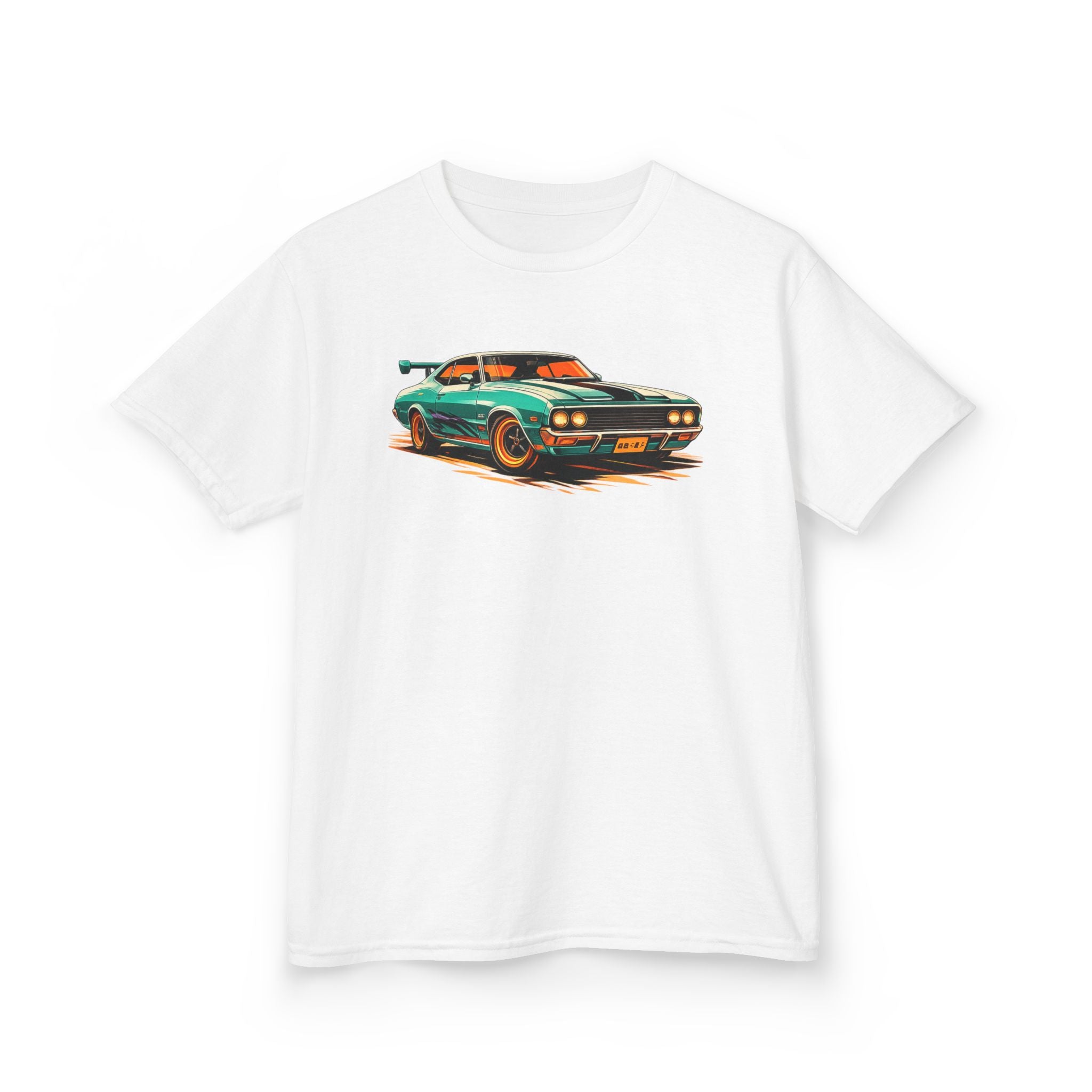 Boys Classic Muscle Car Tee "Retro Green Hotrod Graphic"