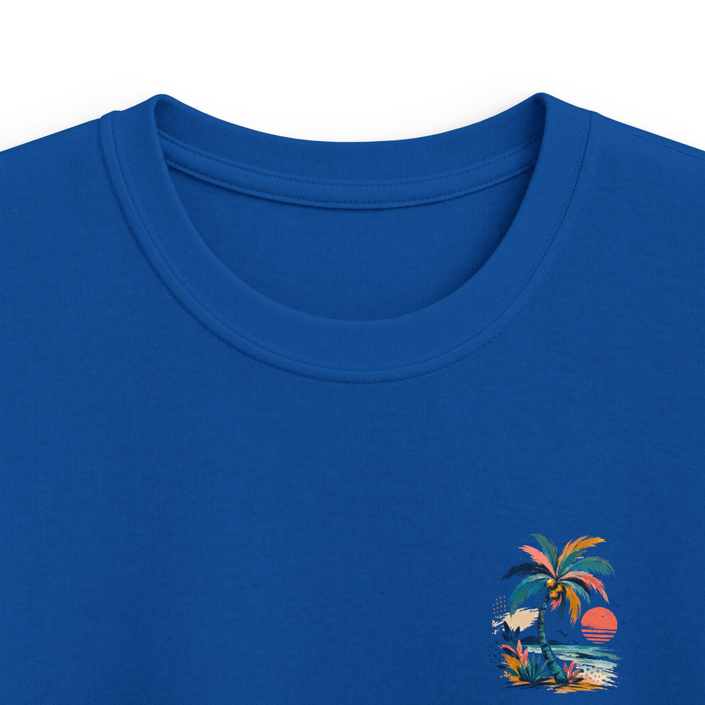 Kids Palm Beach T-Shirt Tropical Sunset Beach Tee for Children