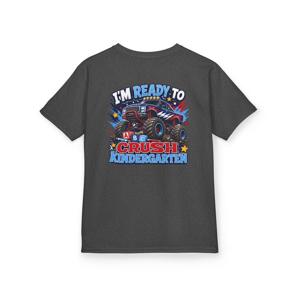 "I'm Ready to Crush Kindergarten" Grade Monster Truck Back to School Kids Graphic T-Shirt