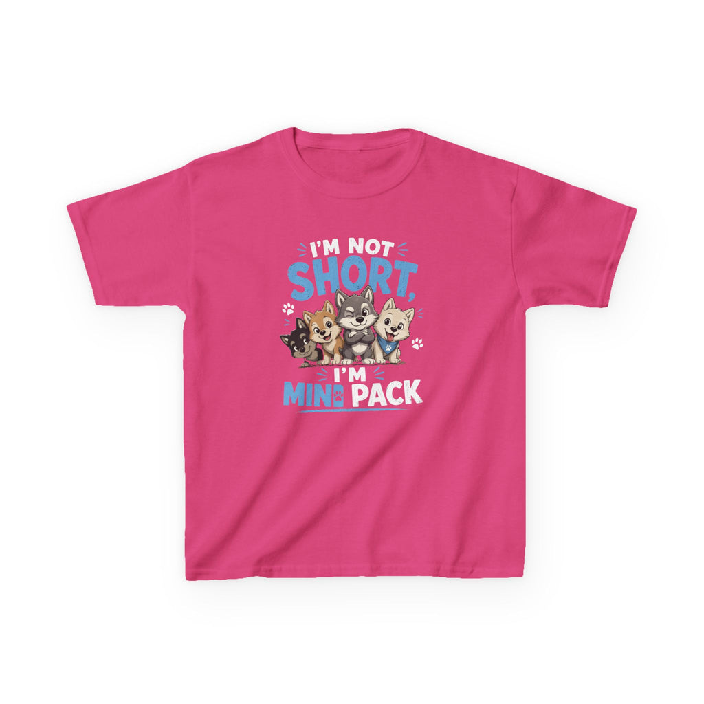 Kids Tee "I'm Not Short, I'm Mini Pack" Cute Husky Puppy Shirt