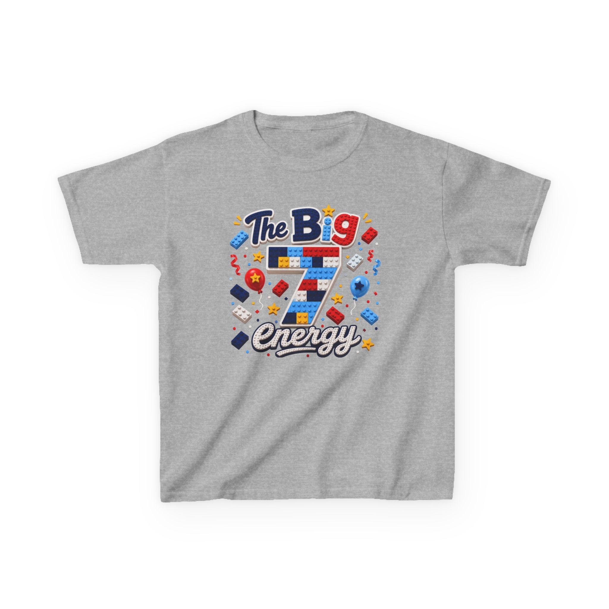 "The Big 7 Energy" Graphic kids Birthday T-Shirt Design