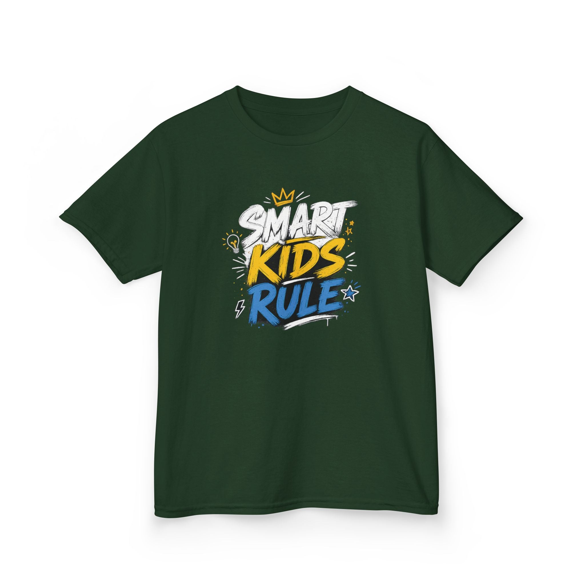Kids Tee "Smart Kids Rule" Graphic T-Shirt for Back to School & Everyday Wear