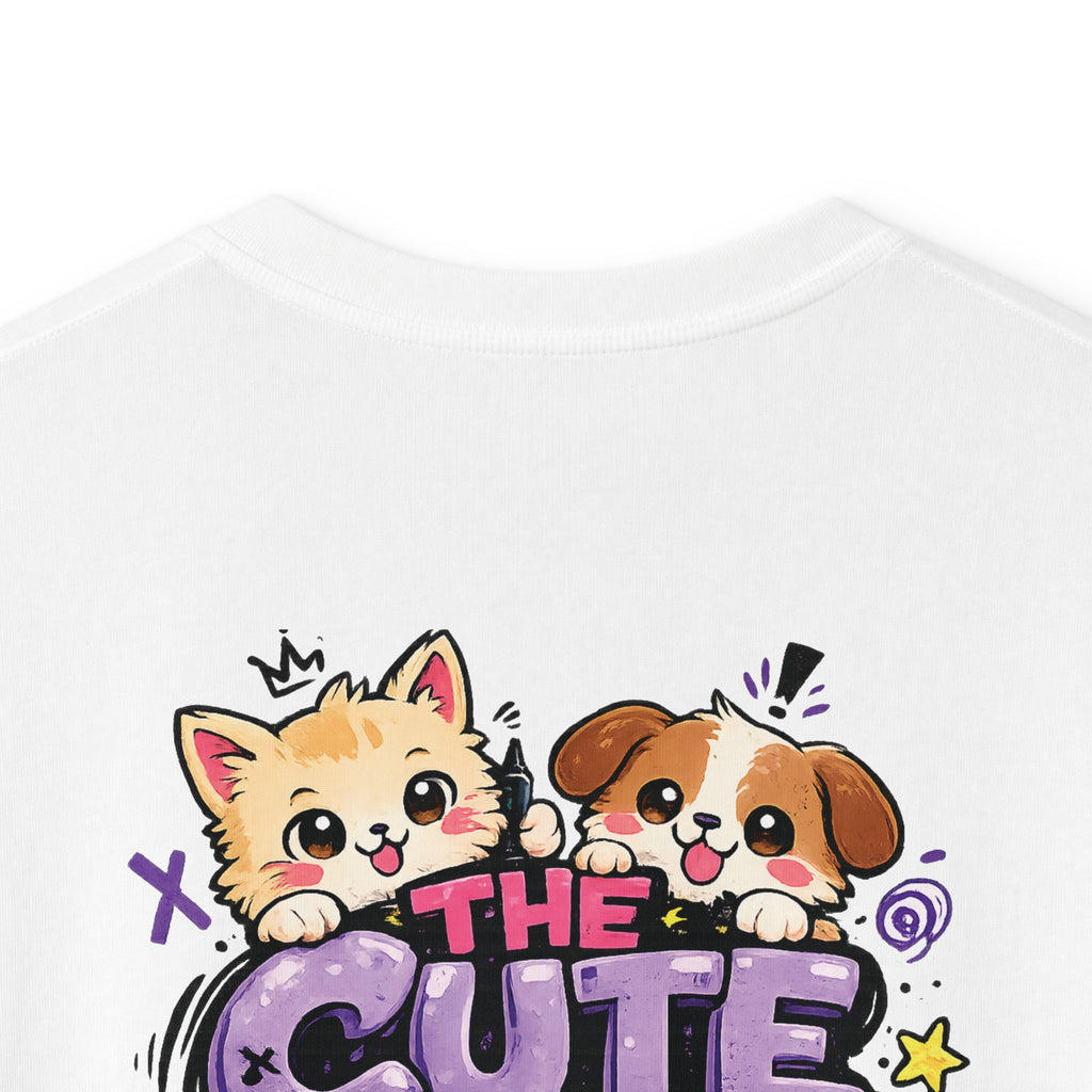 Cute Puppy & Kitten "The Cute Ones Are The Trouble Maker" Graphic Girls T-Shirt