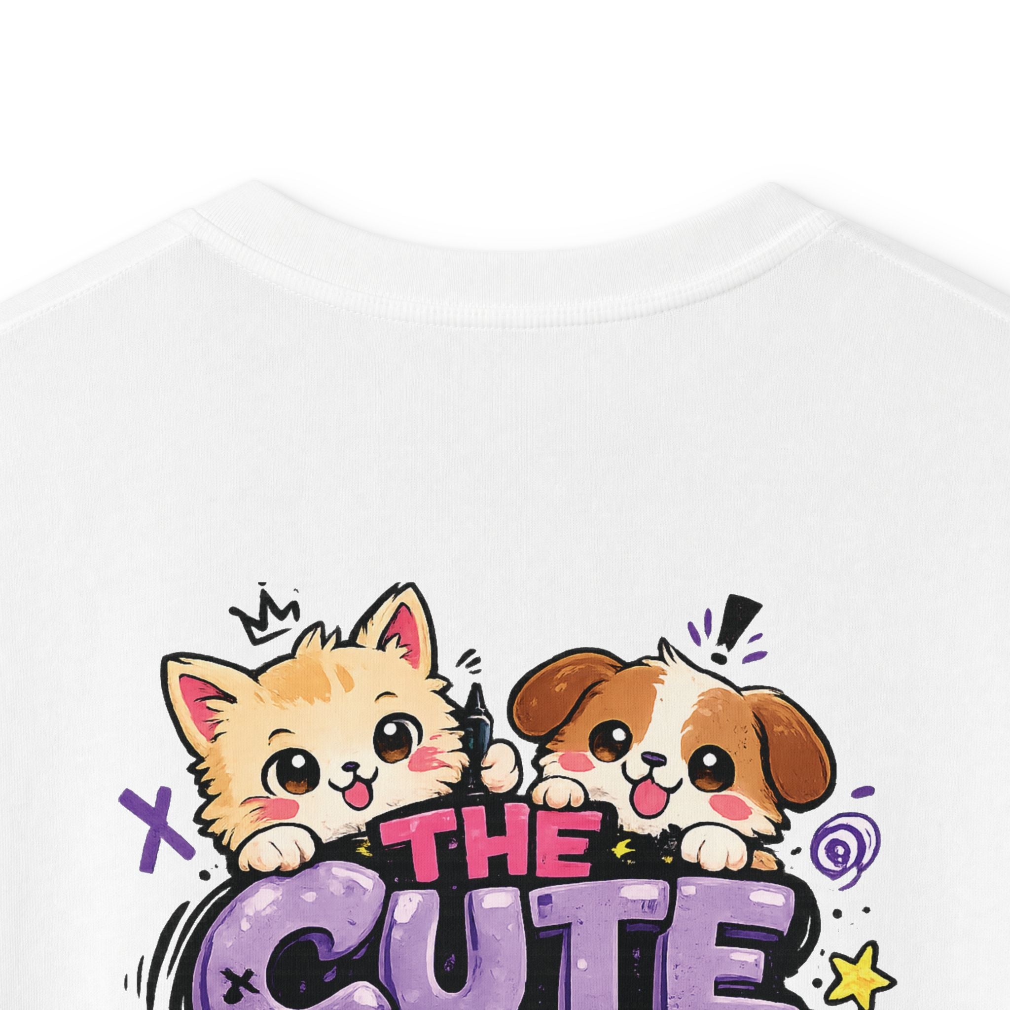 Cute Puppy & Kitten "The Cute Ones Are The Trouble Maker" Graphic Girls T-Shirt