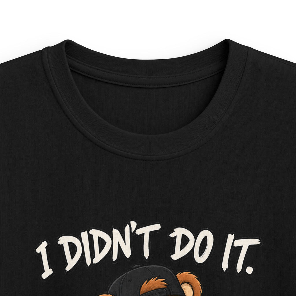 Kids Skateboard Tee "I Didn't Do It" Bear Funny Graphic Shirt