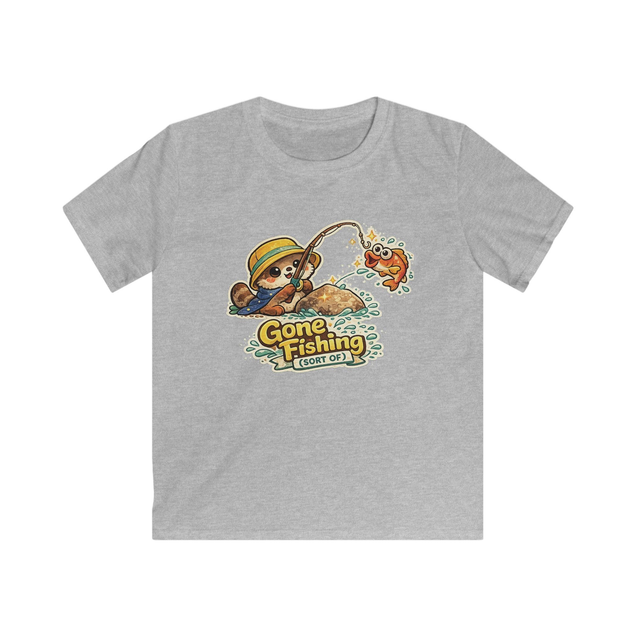Kids Tee Cute Bear 'Gone Fishing' Graphic Tee for Boys & Girls