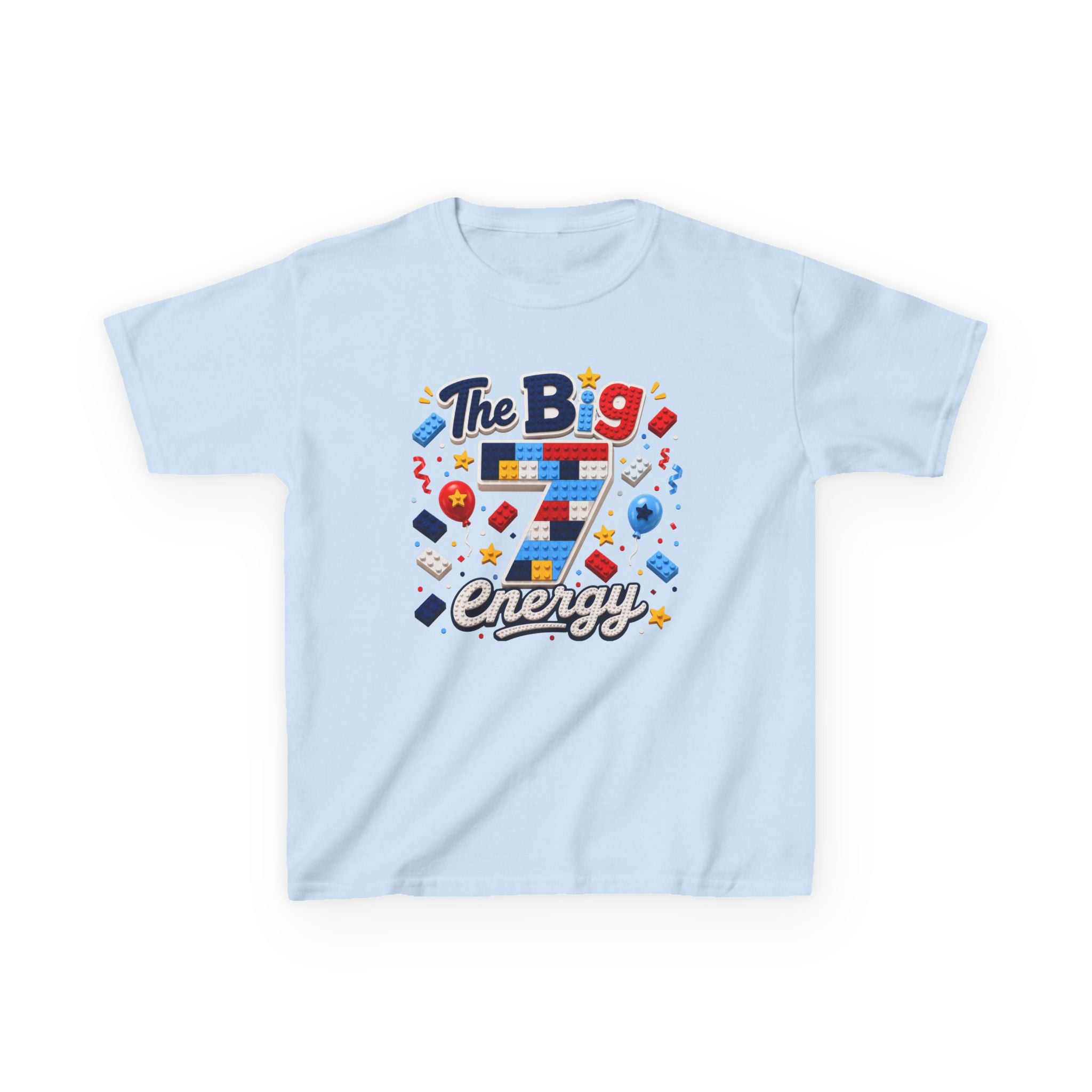 "The Big 7 Energy" Graphic kids Birthday T-Shirt Design