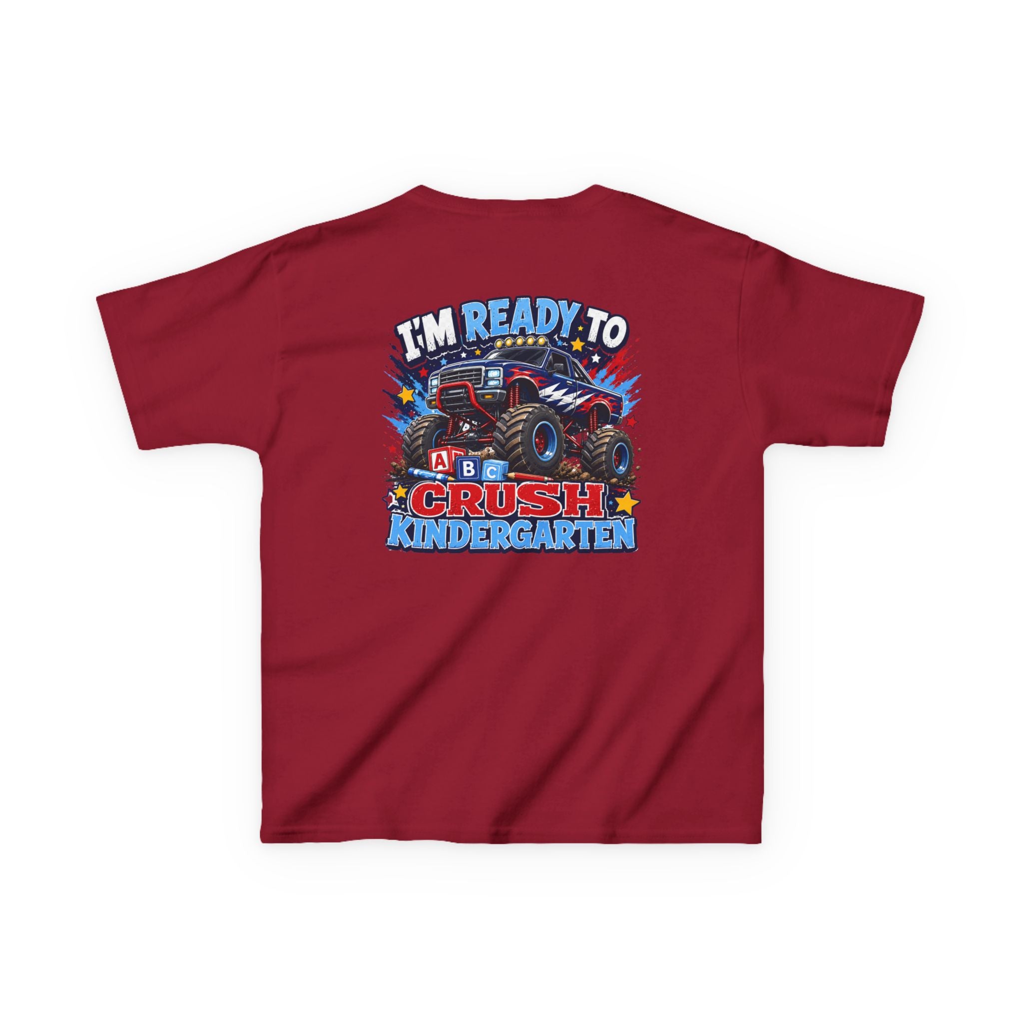 "I'm Ready to Crush Kindergarten" Grade Monster Truck Back to School Kids Graphic T-Shirt