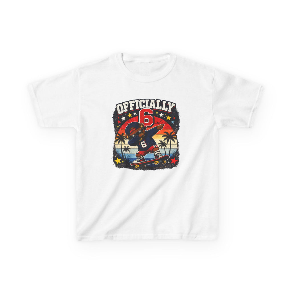 "Officially 6" Graphic kids Birthday T-Shirt Design