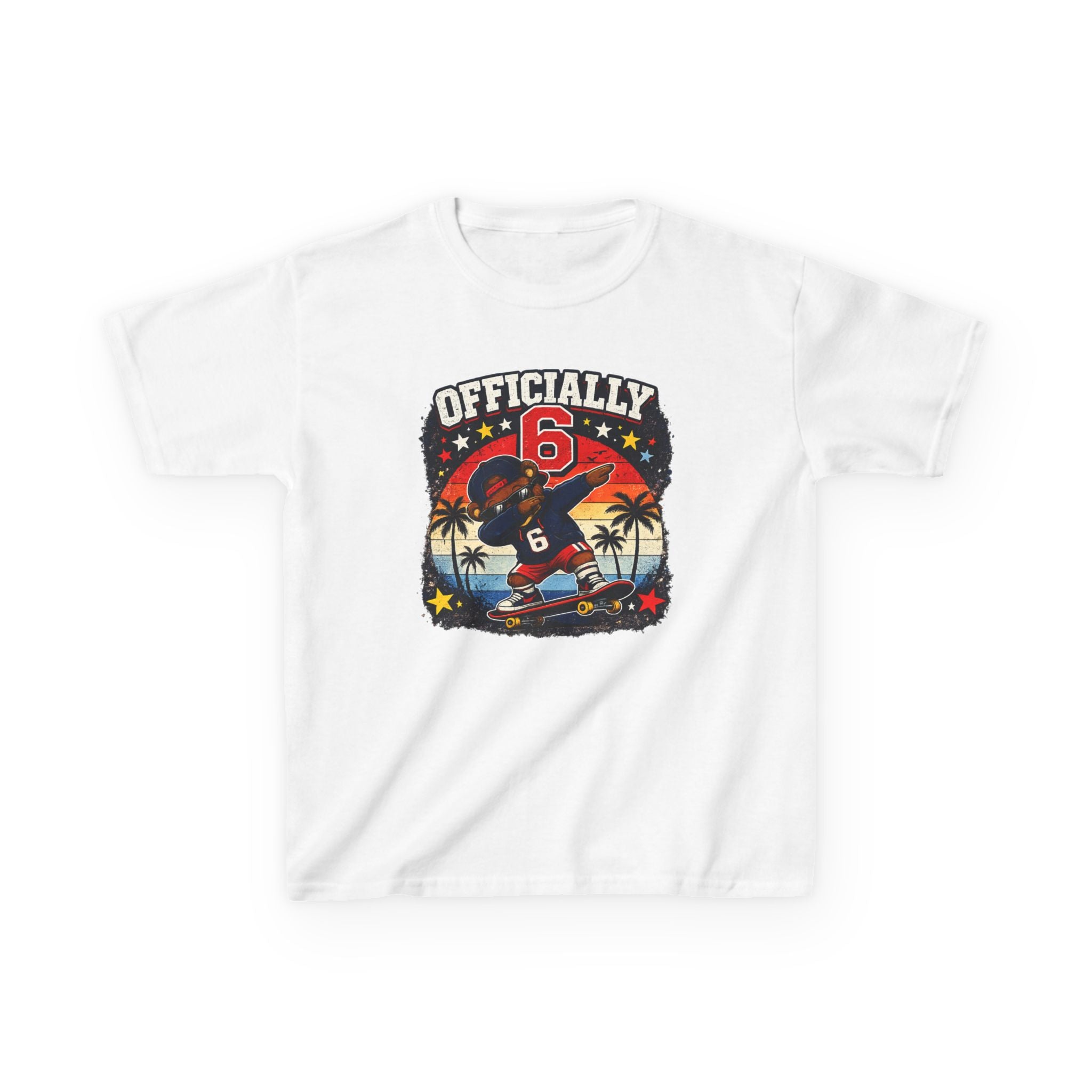 "Officially 6" Graphic kids Birthday T-Shirt Design