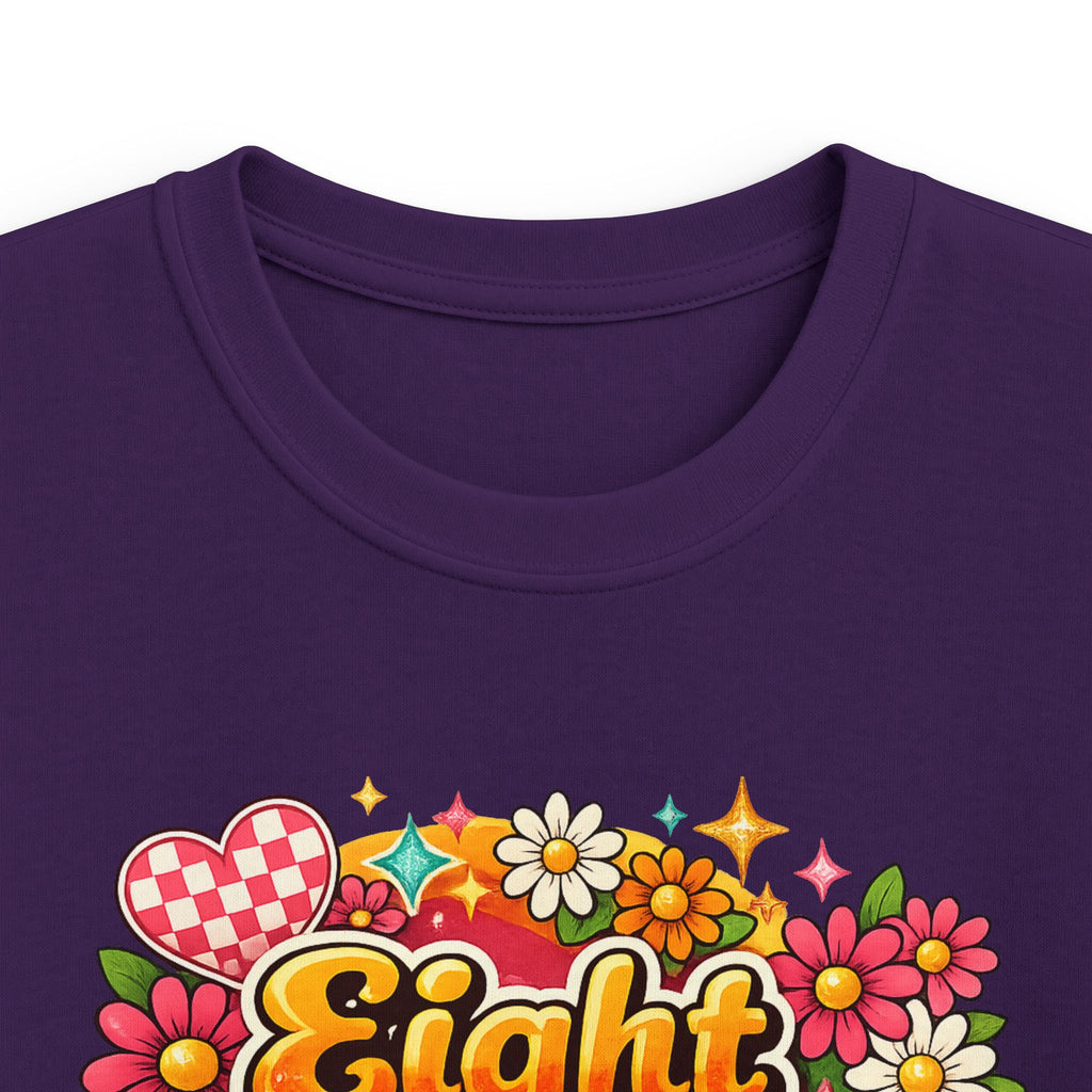 Kids Tee "Eight & Awesome" Floral Birthday Shirt