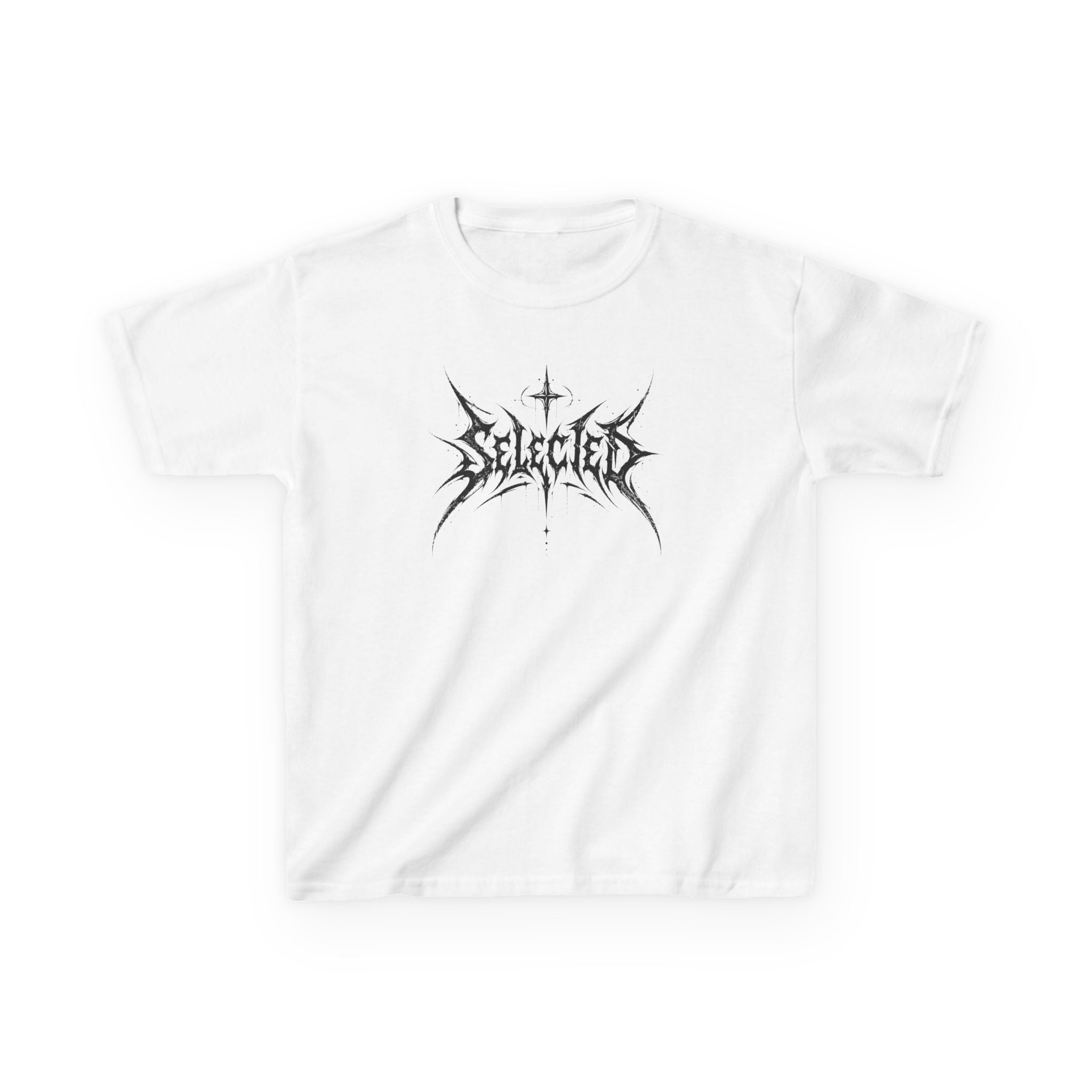 Kids Tee 'Selected' Black Metal Logo Boys and Girls Graphic Tees