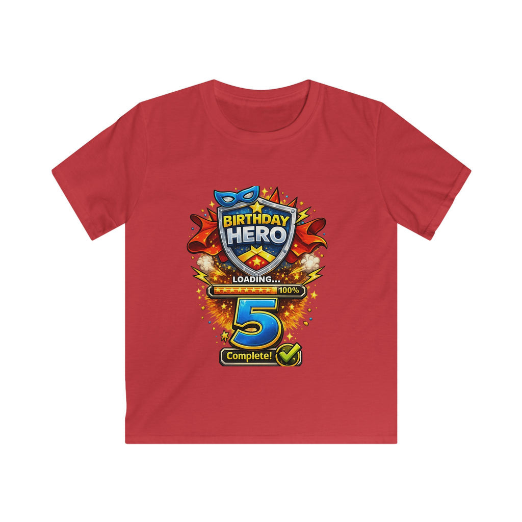 Birthday Hero 5th Birthday Kids Tee