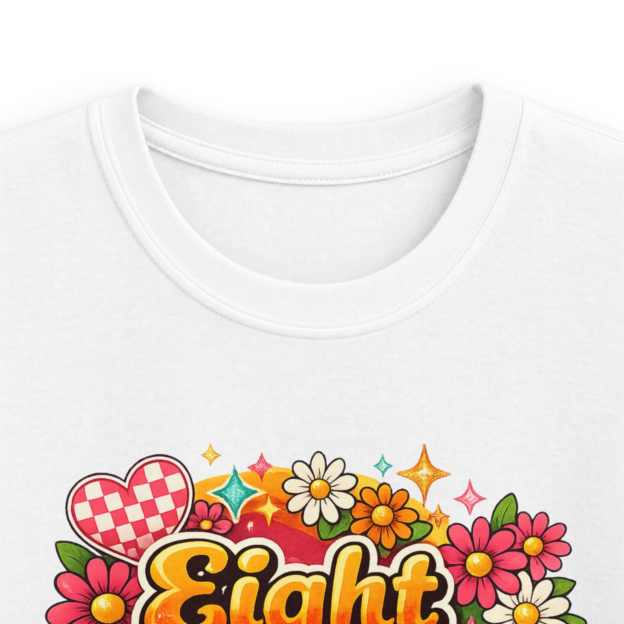 Kids Tee "Eight & Awesome" Floral Birthday Shirt