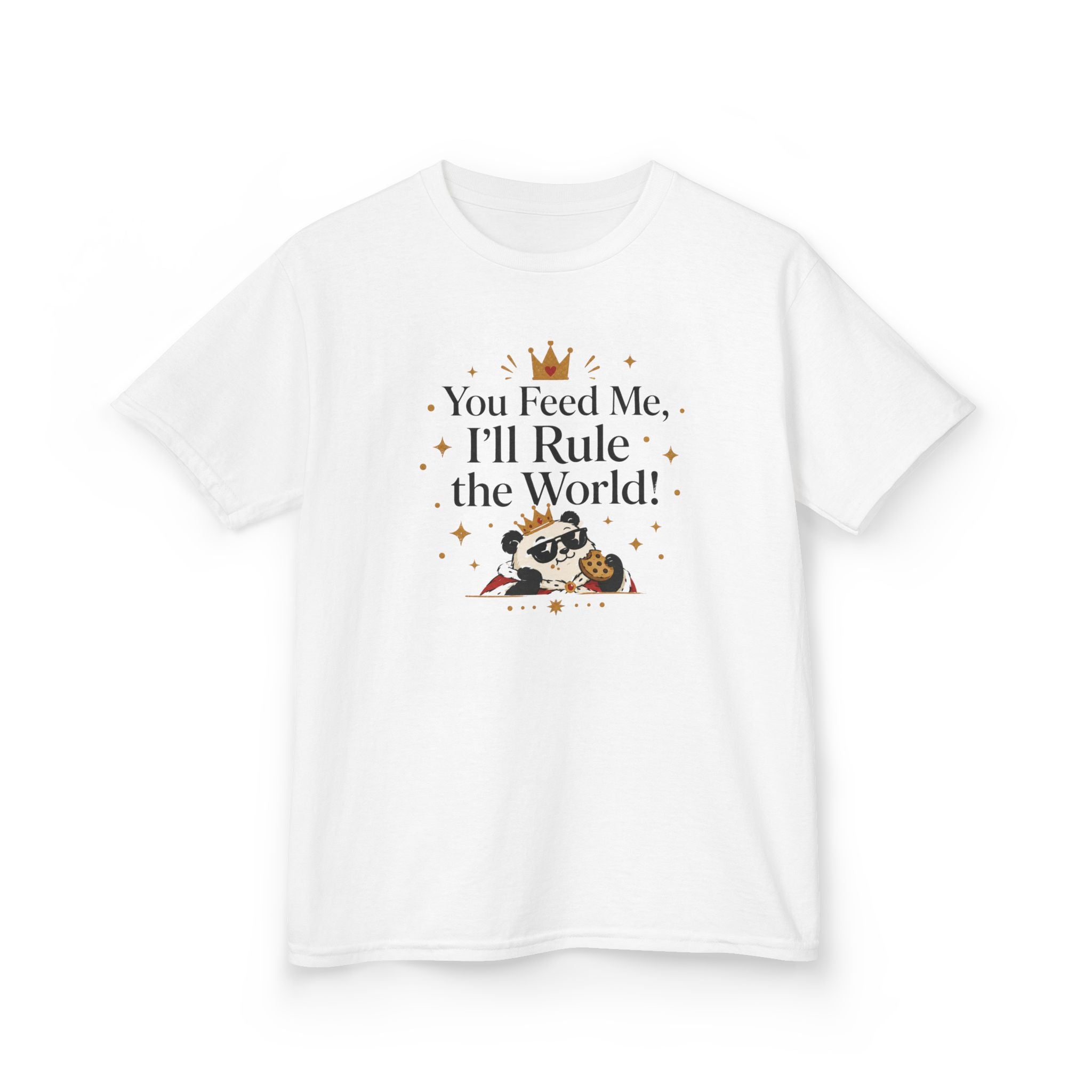 Kids Funny T-Shirt — "You Feed Me, I'll Rule the World!"
