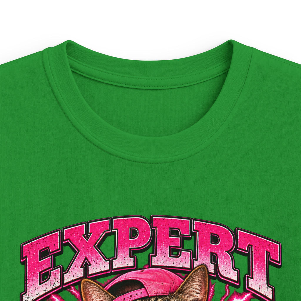 Expert Nonstop Talker Kids T‑Shirt Funny Cat Graphic Tee for Chatty Girls