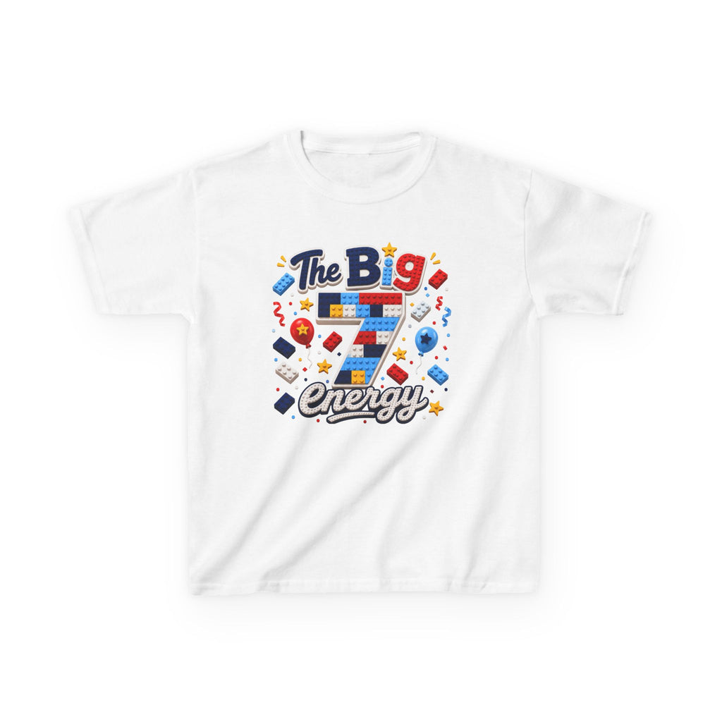 "The Big 7 Energy" Graphic kids Birthday T-Shirt Design