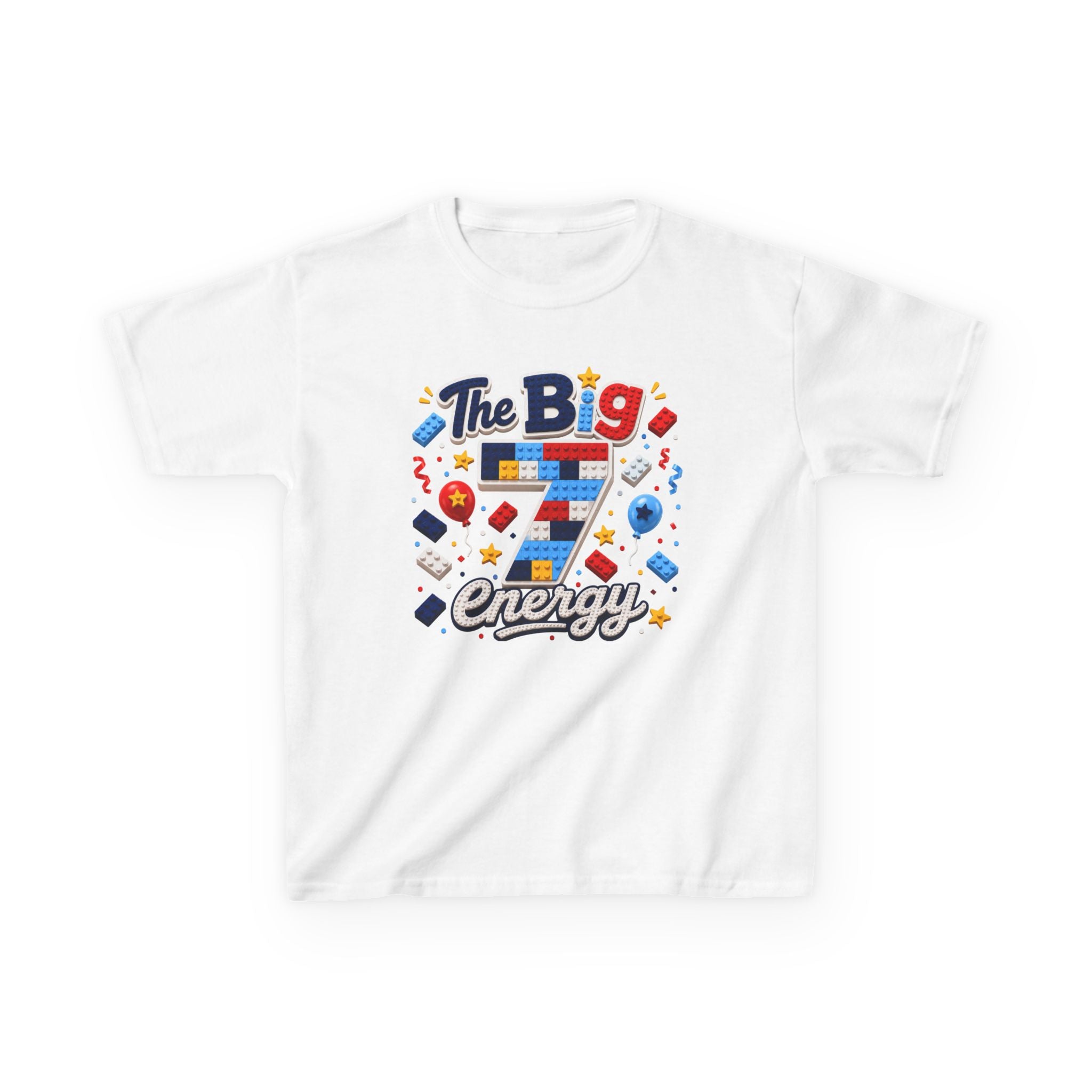 "The Big 7 Energy" Graphic kids Birthday T-Shirt Design