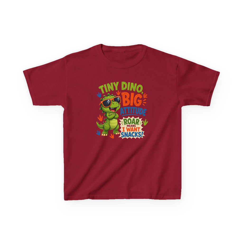 Kids T-Shirt "Tiny Dino, Big Attitude: Roar I Want Snacks" Cute Dino Tee