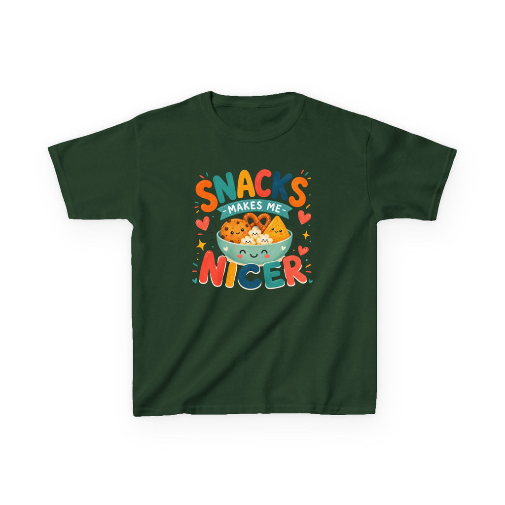 Cute Kids T-Shirt "Snacks Make Me Nicer" Cute Snack Monster Tee