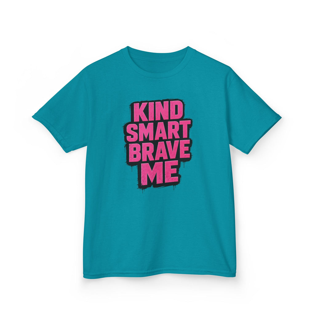 Girls Tee "Kind Smart Brave Me" Positive Affirmation Graphic