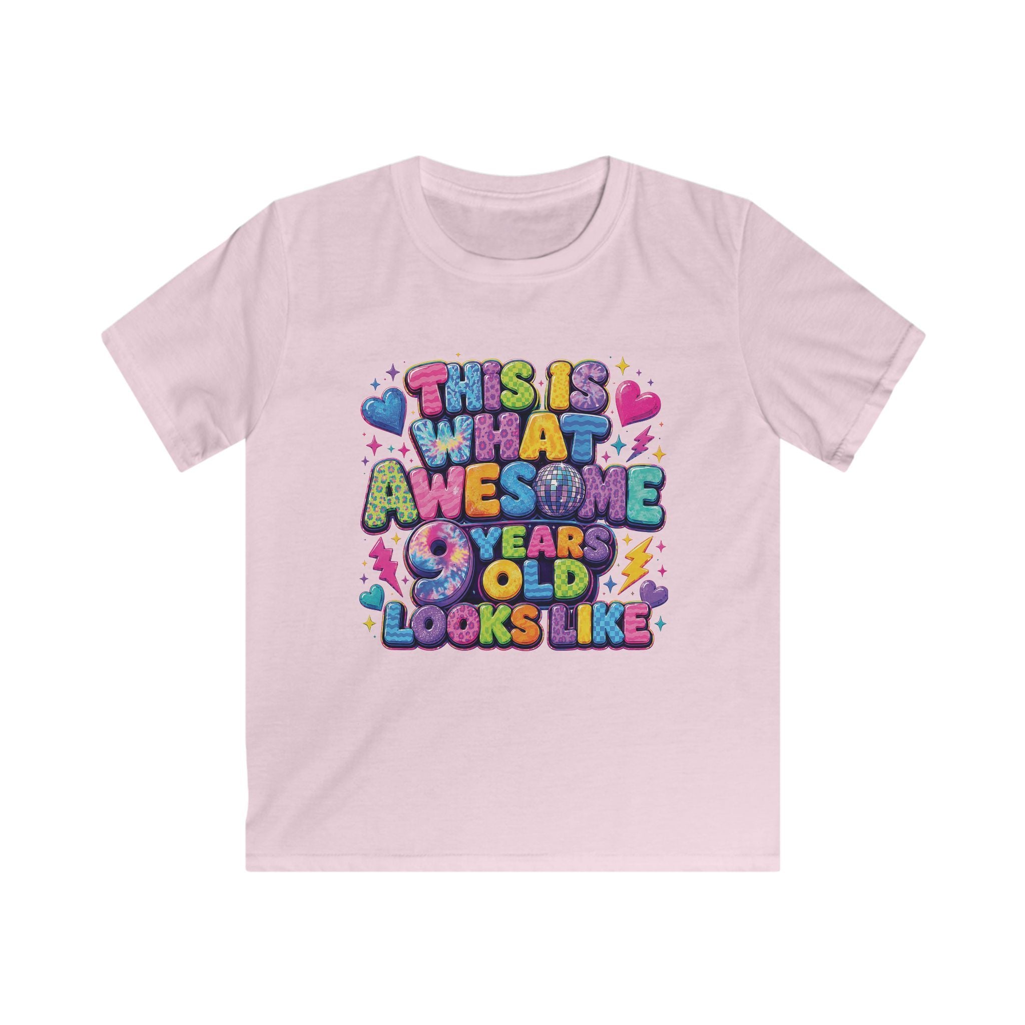 Kids Tee "This Is What Awesome 10 Years Old Looks Like" Colorful Birthday Shirt