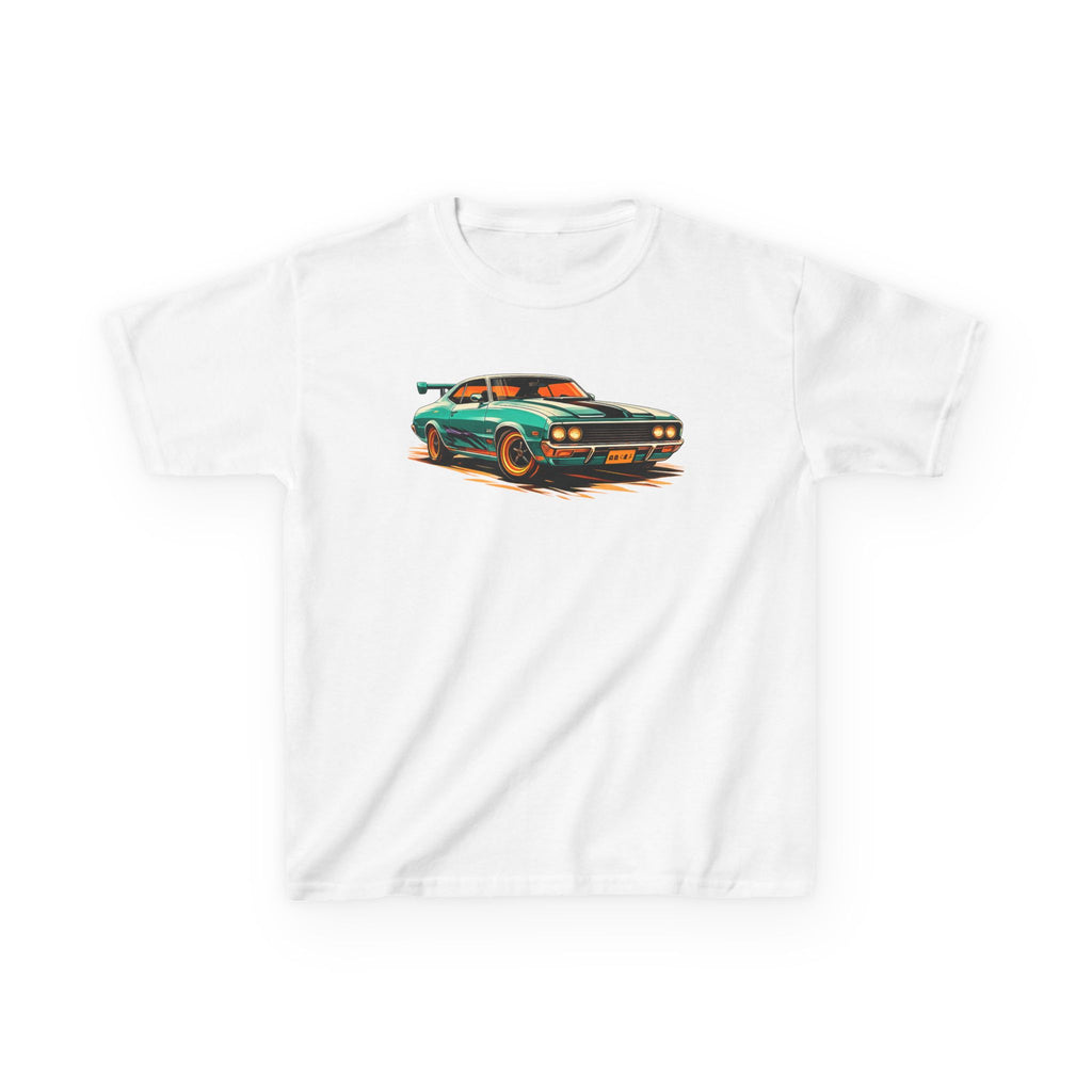 Boys Classic Muscle Car Tee "Retro Green Hotrod Graphic"