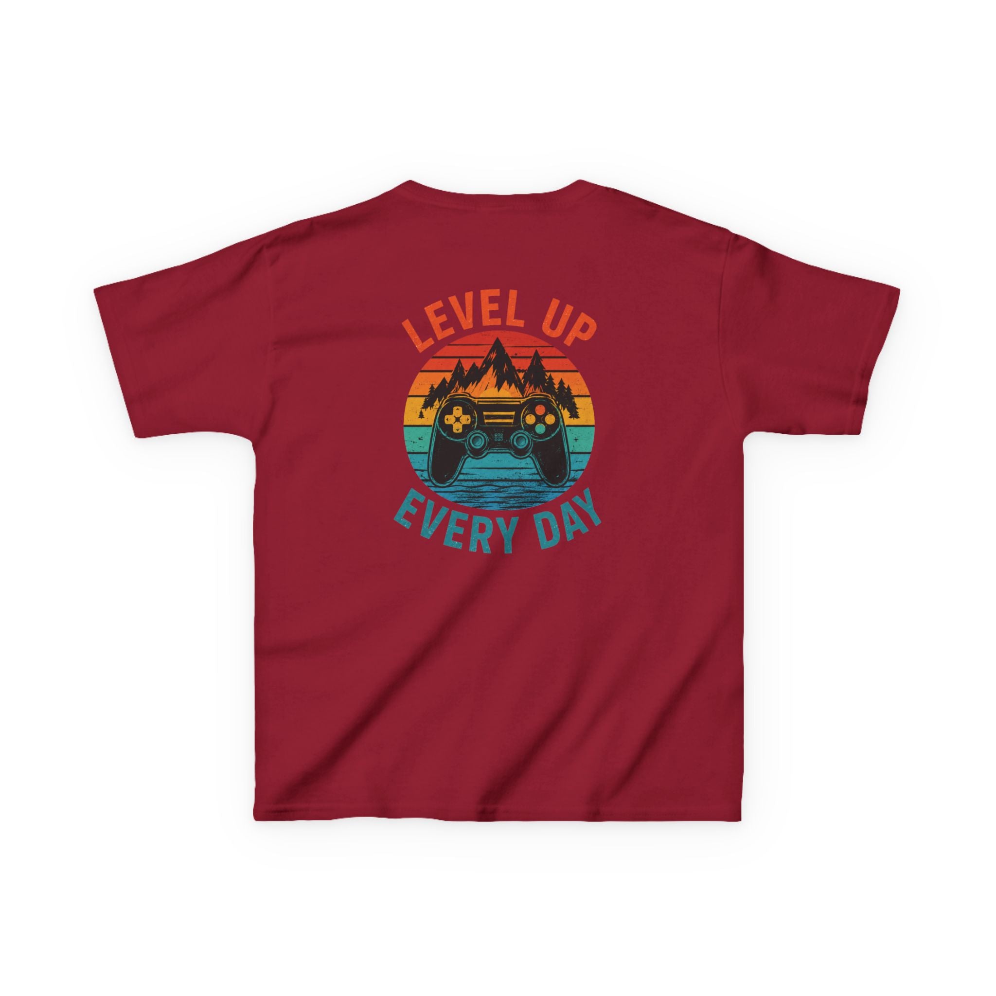 Kids Tee "Level Up Every Day" Retro Gamer Graphic