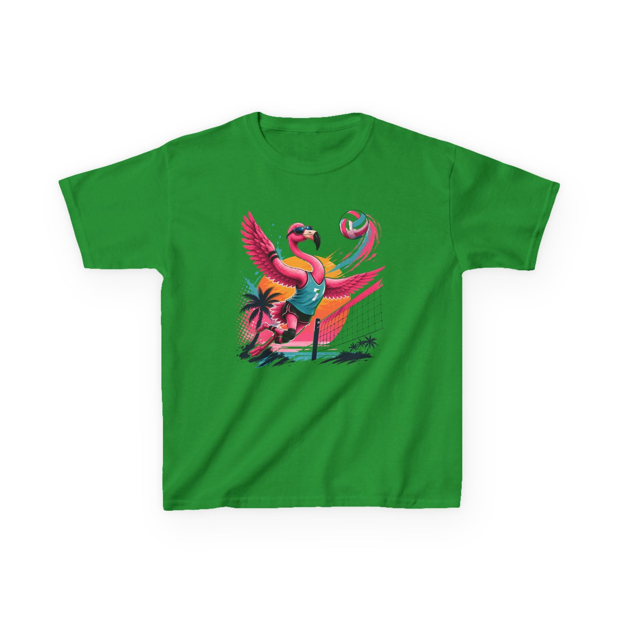 Volleyball Flamingo T-Shirt | Beach Volleyball Flamingo Graphic | Funny Summer Sports Tee | Volleyball Player Gift | Tropical Athlete Shirt